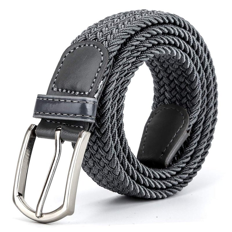 Radmire Braided Canvas Woven Elastic Stretch Belts for Men/Women/Junior with Multicolored (Grey, XXX-Large/48-50" Waist) - Image 1
